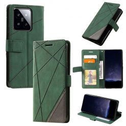 Kryty na mobil | Knižkové puzdro Rhombus zelené – Xiaomi 14 | Kryty na mobil