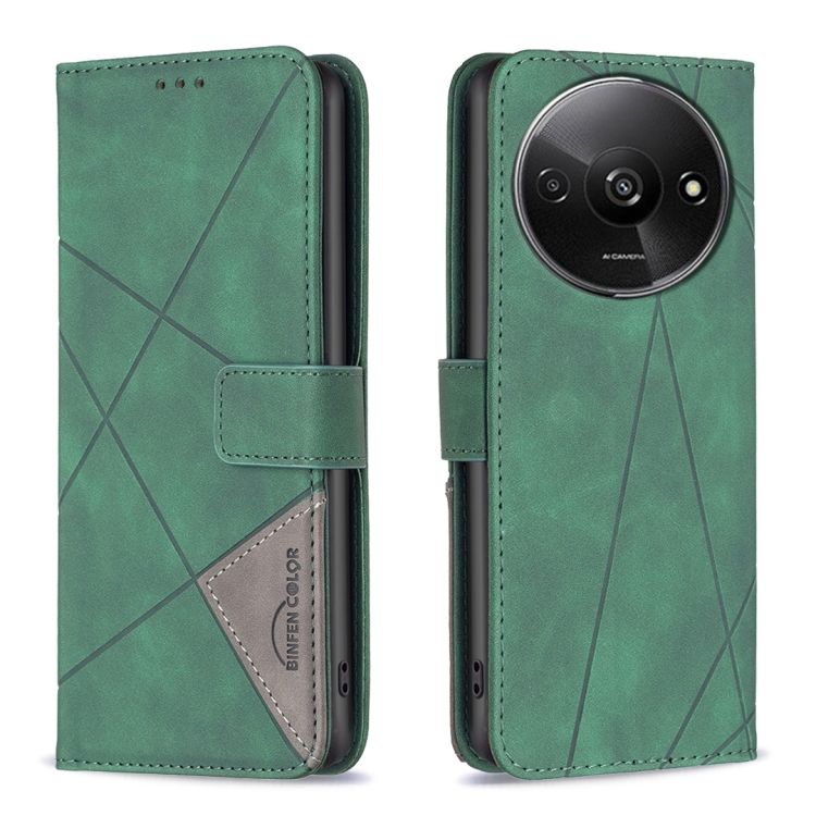 Knižkové puzdro Rhombus zelené – Xiaomi Redmi A3 | Kryty na mobil Kryty na mobil | Knižkové puzdro Rhombus zelené – Xiaomi Redmi A3 | Kryty na mobil