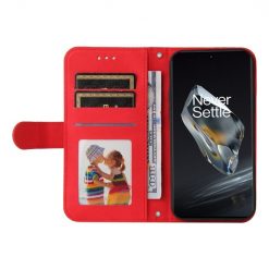 Kryty na mobil | Knižkové puzdro Skin Feel case červené – OnePlus 12R | Kryty na mobil
