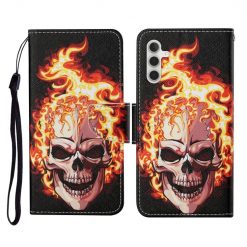 Knižkové puzdro Trendy Cross case Lebka v ohni – Samsung Galaxy A55 5G | Kryty na mobil Kryty na mobil | Knižkové puzdro Trendy Cross case Lebka v ohni – Samsung Galaxy A55 5G | Kryty na mobil