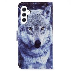 Kryty na mobil | Knižkové puzdro Trendy Cross case Vlk – Samsung Galaxy A55 5G | Kryty na mobil