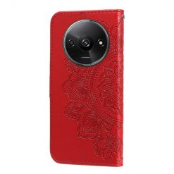 Peňaženkové puzdro Embossing Pattern Flowery Mandala červené – Xiaomi Redmi A3 | Kryty na mobil Kryty na mobil | Peňaženkové puzdro Embossing Pattern Flowery Mandala červené – Xiaomi Redmi A3 | Kryty na mobil