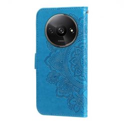 Kryty na mobil | Peňaženkové puzdro Embossing Pattern Flowery Mandala modré – Xiaomi Redmi A3 | Kryty na mobil