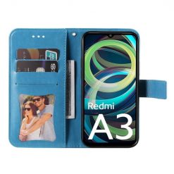 Kryty na mobil | Peňaženkové puzdro Embossing Pattern Flowery Mandala modré – Xiaomi Redmi A3 | Kryty na mobil