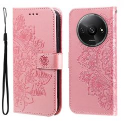 Kryty na mobil | Peňaženkové puzdro Embossing Pattern Flowery Mandala ružové – Xiaomi Redmi A3 | Kryty na mobil