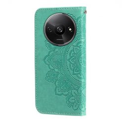 Peňaženkové puzdro Embossing Pattern Flowery Mandala zelené – Xiaomi Redmi A3 | Kryty na mobil Kryty na mobil | Peňaženkové puzdro Embossing Pattern Flowery Mandala zelené – Xiaomi Redmi A3 | Kryty na mobil