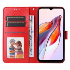 Kryty na mobil | Peňaženkové puzdro Embossing Pattern Slnečnica červené – Xiaomi Redmi 12C | Kryty na mobil
