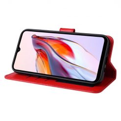 Kryty na mobil | Peňaženkové puzdro Embossing Pattern Slnečnica červené – Xiaomi Redmi 12C | Kryty na mobil
