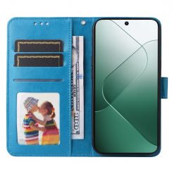 Kryty na mobil | Peňaženkové puzdro Embossing Pattern Slnečnica modré – Xiaomi 14 | Kryty na mobil