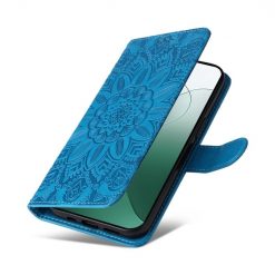 Kryty na mobil | Peňaženkové puzdro Embossing Pattern Slnečnica modré – Xiaomi 14 | Kryty na mobil