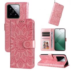 Peňaženkové puzdro Embossing Pattern Slnečnica ružové – Xiaomi 14 | Kryty na mobil Kryty na mobil | Peňaženkové puzdro Embossing Pattern Slnečnica ružové – Xiaomi 14 | Kryty na mobil