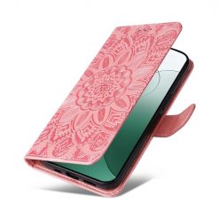 Peňaženkové puzdro Embossing Pattern Slnečnica ružové – Xiaomi 14 | Kryty na mobil Kryty na mobil | Peňaženkové puzdro Embossing Pattern Slnečnica ružové – Xiaomi 14 | Kryty na mobil