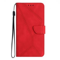Kryty na mobil | Peňaženkové puzdro Embossing Pattern Stitchy case červené – Realme C67 4G | Kryty na mobil