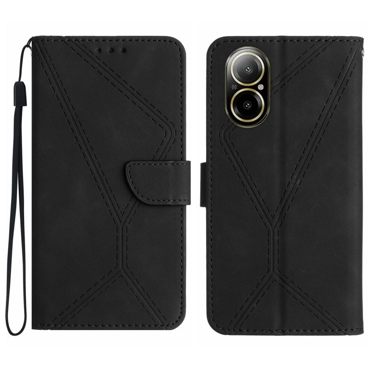 Peňaženkové puzdro Embossing Pattern Stitchy case čierne – Realme C67 4G | Kryty na mobil Kryty na mobil | Peňaženkové puzdro Embossing Pattern Stitchy case čierne – Realme C67 4G | Kryty na mobil