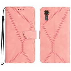 Kryty na mobil | Peňaženkové puzdro Embossing Pattern Stitchy case ružové – Samsung Galaxy Xcover 7 | Kryty na mobil