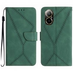Kryty na mobil | Peňaženkové puzdro Embossing Pattern Stitchy case zelené – Realme C67 4G | Kryty na mobil
