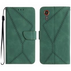 Kryty na mobil | Peňaženkové puzdro Embossing Pattern Stitchy case zelené – Samsung Galaxy Xcover 7 | Kryty na mobil