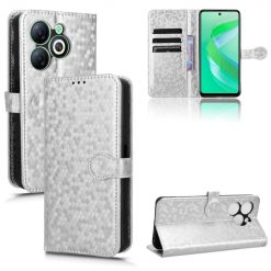 Peňaženkové puzdro Honeycomb Dot Texture Case strieborné – Infinix Smart 8 | Kryty na mobil Kryty na mobil | Peňaženkové puzdro Honeycomb Dot Texture Case strieborné – Infinix Smart 8 | Kryty na mobil