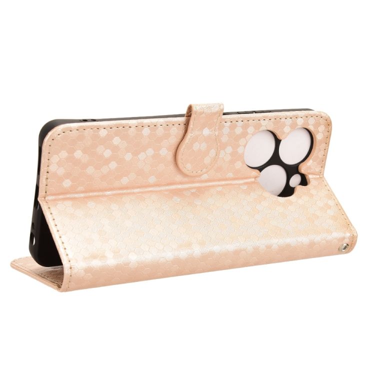 Peňaženkové puzdro Honeycomb Dot Texture Case zlaté – Infinix Smart 8 | Kryty na mobil Kryty na mobil | Peňaženkové puzdro Honeycomb Dot Texture Case zlaté – Infinix Smart 8 | Kryty na mobil