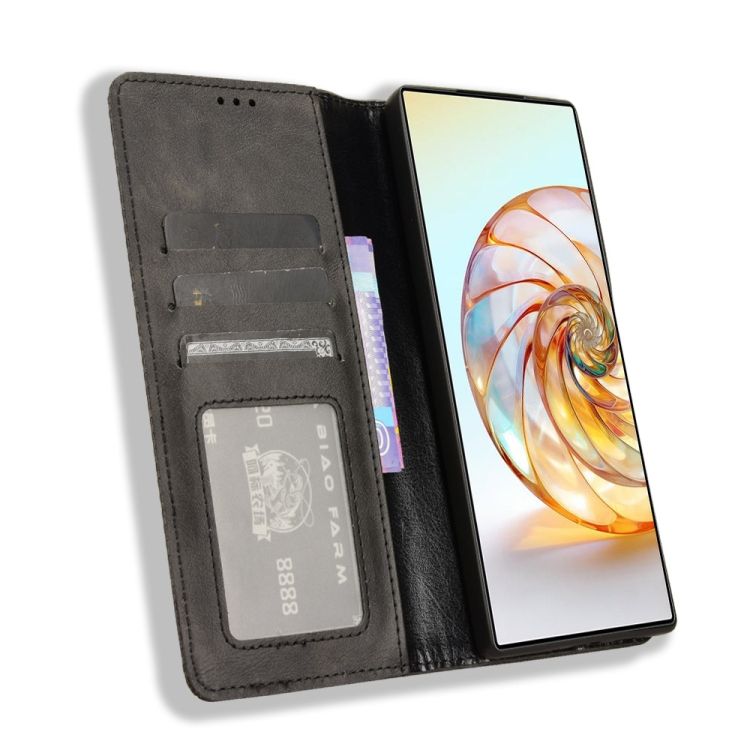 Peňaženkové puzdro Retro Leather čierne – Nubia Z60 Ultra | Kryty na mobil Kryty na mobil | Peňaženkové puzdro Retro Leather čierne – Nubia Z60 Ultra | Kryty na mobil