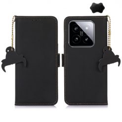 Kryty na mobil | Peňaženkové puzdro RFID Leather case čierne – Xiaomi 14 | Kryty na mobil