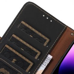 Kryty na mobil | Peňaženkové puzdro RFID Leather case čierne – Xiaomi 14 | Kryty na mobil