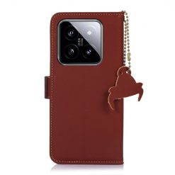 Kryty na mobil | Peňaženkové puzdro RFID Leather case hnedé – Xiaomi 14 | Kryty na mobil