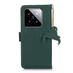 Kryty na mobil | Peňaženkové puzdro RFID Leather case zelené – Xiaomi 14 | Kryty na mobil