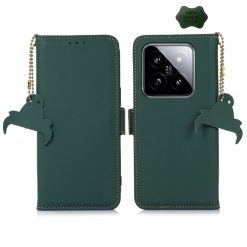 Kryty na mobil | Peňaženkové puzdro RFID Leather case zelené – Xiaomi 14 | Kryty na mobil