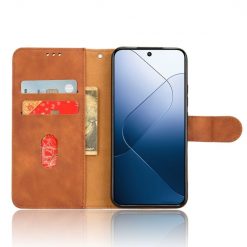Kryty na mobil | Peňaženkové puzdro Solid hnedé – Xiaomi 14 | Kryty na mobil