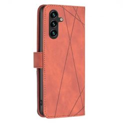 Kryty na mobil | Knižkové puzdro Rhombus hnedé – Samsung Galaxy A55 5G | Kryty na mobil