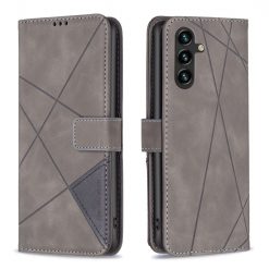 Kryty na mobil | Knižkové puzdro Rhombus sivé – Samsung Galaxy A55 5G | Kryty na mobil