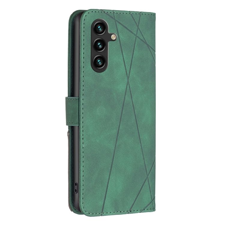 Knižkové puzdro Rhombus zelené – Samsung Galaxy A55 5G | Kryty na mobil Kryty na mobil | Knižkové puzdro Rhombus zelené – Samsung Galaxy A55 5G | Kryty na mobil