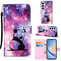Kryty na mobil | Knižkové puzdro Trendy Cross case Baby panda – Samsung Galaxy A35 5G | Kryty na mobil