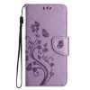 Kryty na mobil | Peňaženkové puzdro Embossing Pattern Motýľ a kvet čierne – Samsung Galaxy A35 5G | Kryty na mobil