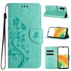 Peňaženkové puzdro Embossing Pattern Motýľ a kvet zelené – Samsung Galaxy A35 5G | Kryty na mobil Kryty na mobil | Peňaženkové puzdro Embossing Pattern Motýľ a kvet zelené – Samsung Galaxy A35 5G | Kryty na mobil