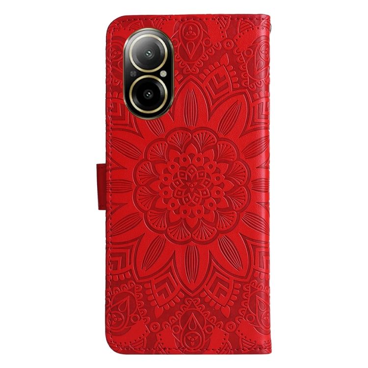 Peňaženkové puzdro Embossing Pattern Slnečnica červené – Realme C67 4G | Kryty na mobil Kryty na mobil | Peňaženkové puzdro Embossing Pattern Slnečnica červené – Realme C67 4G | Kryty na mobil