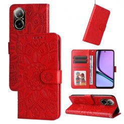 Peňaženkové puzdro Embossing Pattern Slnečnica červené – Realme C67 4G | Kryty na mobil Kryty na mobil | Peňaženkové puzdro Embossing Pattern Slnečnica červené – Realme C67 4G | Kryty na mobil