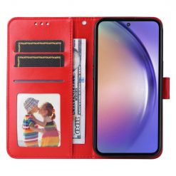 Kryty na mobil | Peňaženkové puzdro Embossing Pattern Slnečnica červené – Samsung Galaxy A35 5G | Kryty na mobil