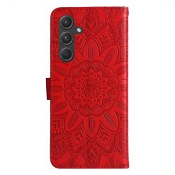 Peňaženkové puzdro Embossing Pattern Slnečnica červené – Samsung Galaxy A55 5G | Kryty na mobil Kryty na mobil | Peňaženkové puzdro Embossing Pattern Slnečnica červené – Samsung Galaxy A55 5G | Kryty na mobil