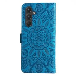 Peňaženkové puzdro Embossing Pattern Slnečnica modré – Samsung Galaxy A55 5G | Kryty na mobil Kryty na mobil | Peňaženkové puzdro Embossing Pattern Slnečnica modré – Samsung Galaxy A55 5G | Kryty na mobil