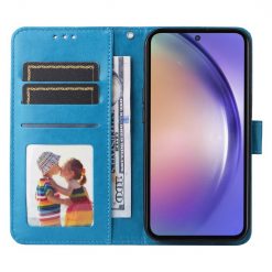 Peňaženkové puzdro Embossing Pattern Slnečnica modré – Samsung Galaxy A55 5G | Kryty na mobil Kryty na mobil | Peňaženkové puzdro Embossing Pattern Slnečnica modré – Samsung Galaxy A55 5G | Kryty na mobil