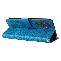 Peňaženkové puzdro Embossing Pattern Slnečnica modré – Samsung Galaxy A55 5G | Kryty na mobil Kryty na mobil | Peňaženkové puzdro Embossing Pattern Slnečnica modré – Samsung Galaxy A55 5G | Kryty na mobil