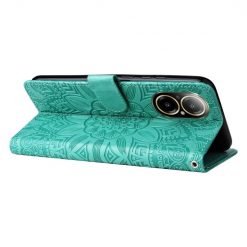 Kryty na mobil | Peňaženkové puzdro Embossing Pattern Slnečnica zelené – Realme C67 4G | Kryty na mobil