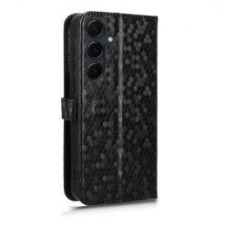 Kryty na mobil | Peňaženkové puzdro Honeycomb Dot Texture Case čierne – Samsung Galaxy A35 5G | Kryty na mobil