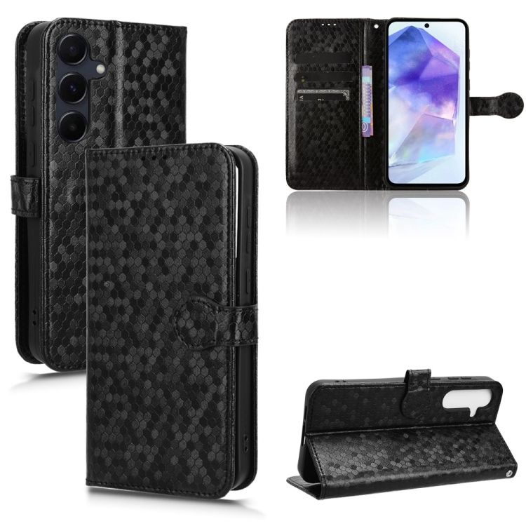 Peňaženkové puzdro Honeycomb Dot Texture Case čierne – Samsung Galaxy A55 5G | Kryty na mobil Kryty na mobil | Peňaženkové puzdro Honeycomb Dot Texture Case čierne – Samsung Galaxy A55 5G | Kryty na mobil