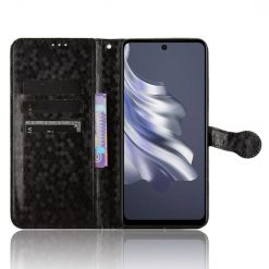 Peňaženkové puzdro Honeycomb Dot Texture Case čierne – Tecno Spark 20 Pro | Kryty na mobil Kryty na mobil | Peňaženkové puzdro Honeycomb Dot Texture Case čierne – Tecno Spark 20 Pro | Kryty na mobil