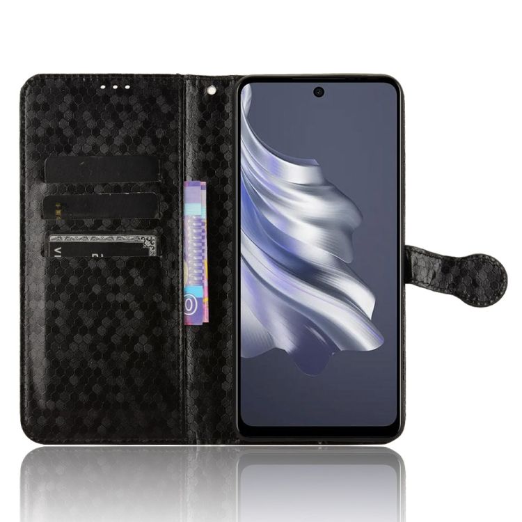 Peňaženkové puzdro Honeycomb Dot Texture Case čierne – Tecno Spark 20 Pro | Kryty na mobil Kryty na mobil | Peňaženkové puzdro Honeycomb Dot Texture Case čierne – Tecno Spark 20 Pro | Kryty na mobil