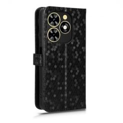 Kryty na mobil | Peňaženkové puzdro Honeycomb Dot Texture Case čierne – Tecno Spark 20C / 20 / Go 2024 | Kryty na mobil