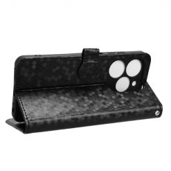 Kryty na mobil | Peňaženkové puzdro Honeycomb Dot Texture Case čierne – Tecno Spark 20C / 20 / Go 2024 | Kryty na mobil